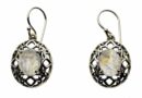 Silver Earring Rainbow Stone