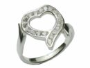 Silver Ring Heart Clear