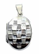 Silver Pendant Locket Oval