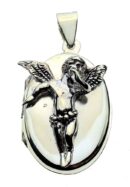 Silver Pendant Locket Oval
