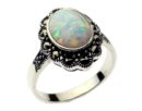 Silver Ring Marcasite Fire