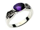 Silver Ring Marcasite Amethyst