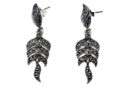 Silver Earring Marcasite Leave