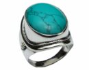 Silver Ring Turq Raised