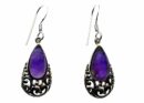 Silver Earring Amethyst Drop