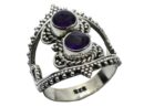 Silver Ring Double Amethyst