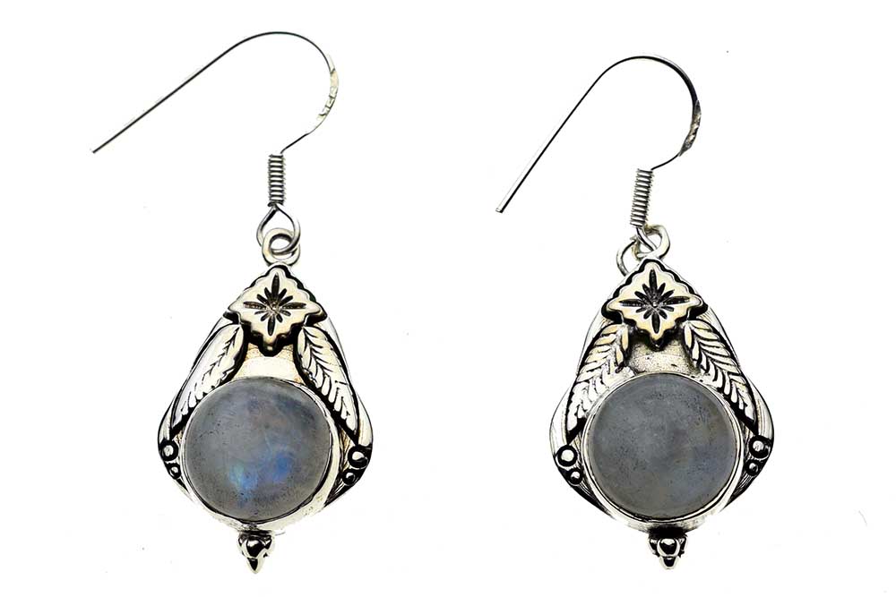 Silver Earring Rainbow Drop