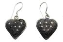 Silver Earring Heart Bobbled