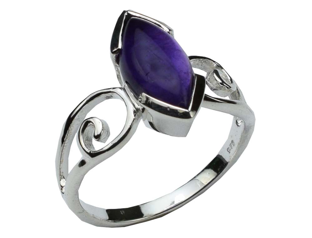 Silver Ring Amethyst Cab