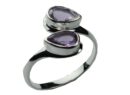Silver Ring Tear Drop Amethyst