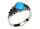 Silver Ring Marcasite Blue