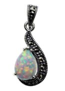 Silver Pendant Marcasite Opal