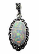 Silver Pendant Marcasite Opal