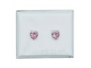 Silver Earring Heart Rose CZ