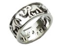 Silver Ring Band Elephants