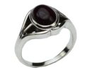 Silver Ring Oval Garnet