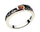 Silver Ring Marcasite Pink