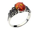 Silver Ring Marcasite Pink