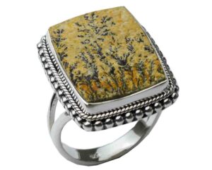 Silver Ring Rectangle Jasper