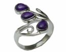 Silver Ring Amethyst Stones