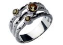 Silver Ring Circles Citrine