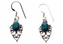 Silver Earring Oval Turquoise
