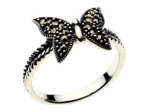 Silver Ring Marcasite Butterfly