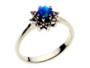 Silver Ring Marcasite Blue