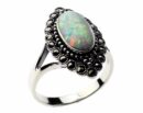 Silver Ring Marcasite Opal