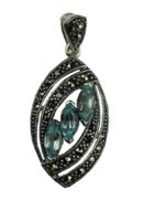Silver Pendant Marcasite Topaz