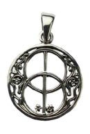 Silver Pendant Circles Floral