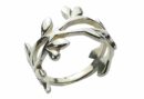 Silver Ring Woven Leaves