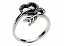 Silver Ring Arrow Heart