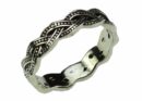 Silver Ring Band Woven Bobble