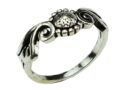 Silver Ring Floral Bobble