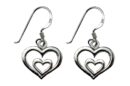 Silver Earring Double Heart
