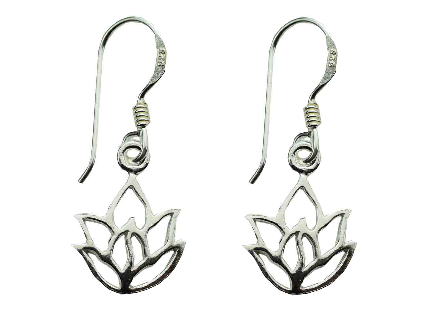 Silver Earring Petals Cut