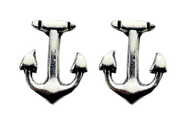 Silver Earring Stud Anchor
