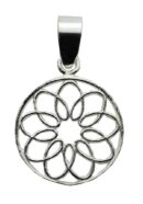 Silver Pendant Floral Cut