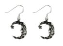 Silver Earring Moon Celtic