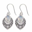 Silver Earring Rainbow Stone