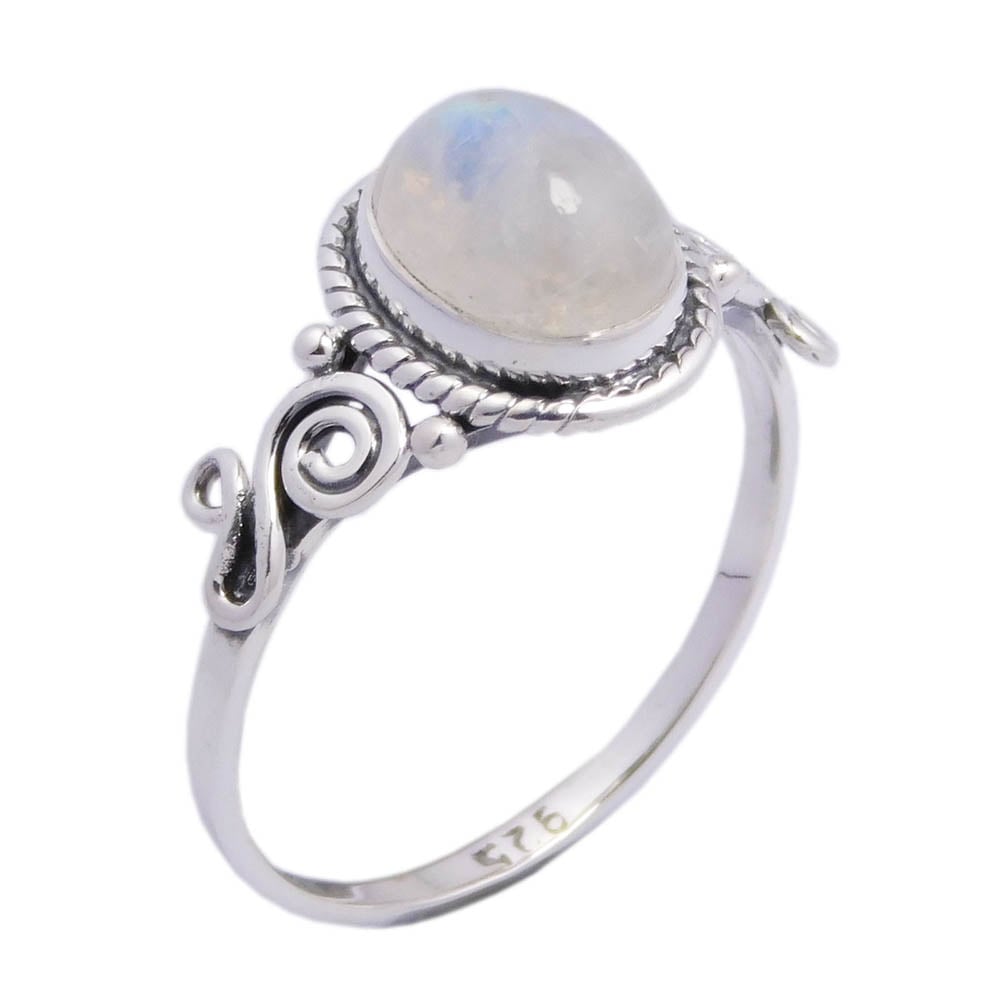 Silver Ring Rainbow Stone
