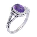 Silver Ring Amethyst Stone