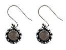 Silver Earring Circle Rose Quartz