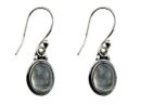 Silver Earring Oval Rainbow