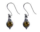 Silver Earring Round Citrine