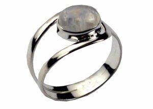 Silver Ring With Oval Rainbow