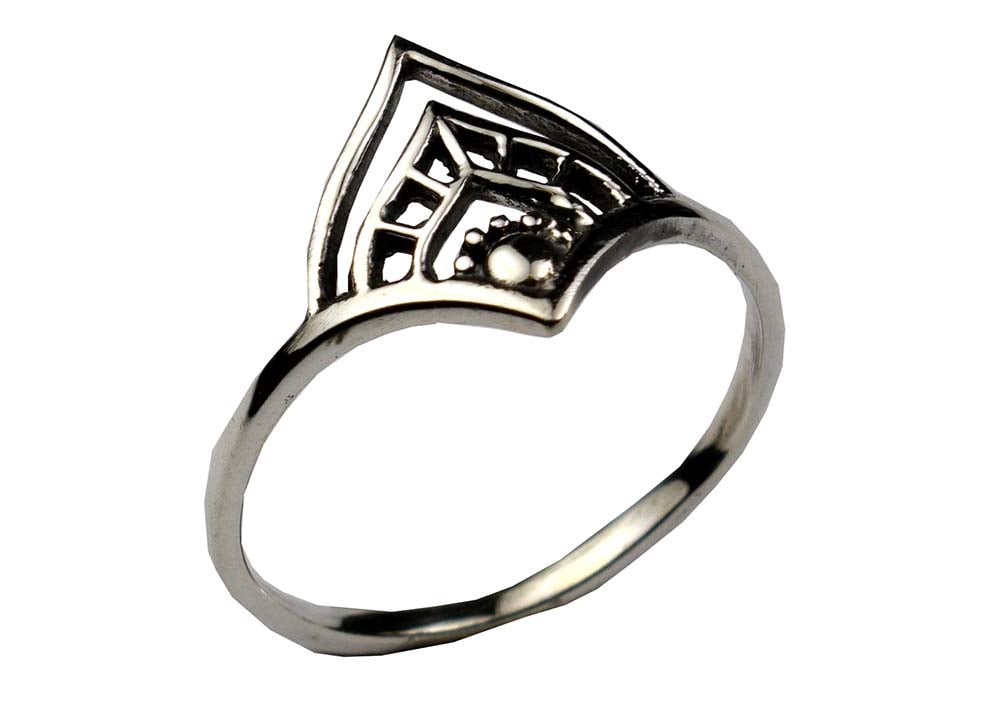 Silver Ring With Central Motif