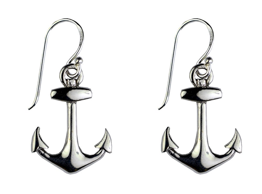 Silver Earring Anchor 2cm H