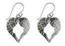 Silver Earring Winged Heart 2cm